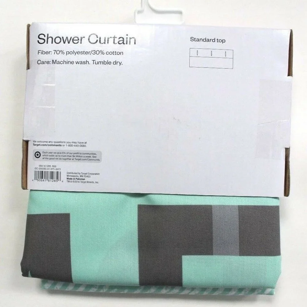 Room Essentials DREAMER Fabric Shower Curtain Mint Green